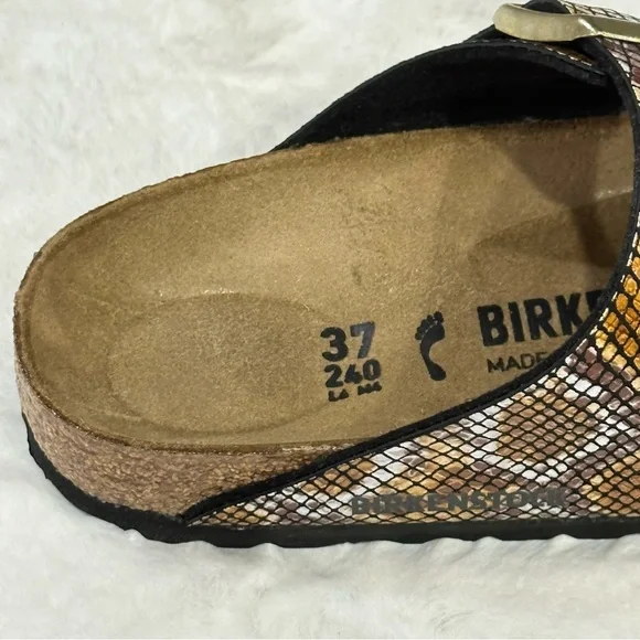 Birkenstock Arizona Sandals Python 2 Straps Brown Microfiber Snake Print Animal - Picture 13 of 15